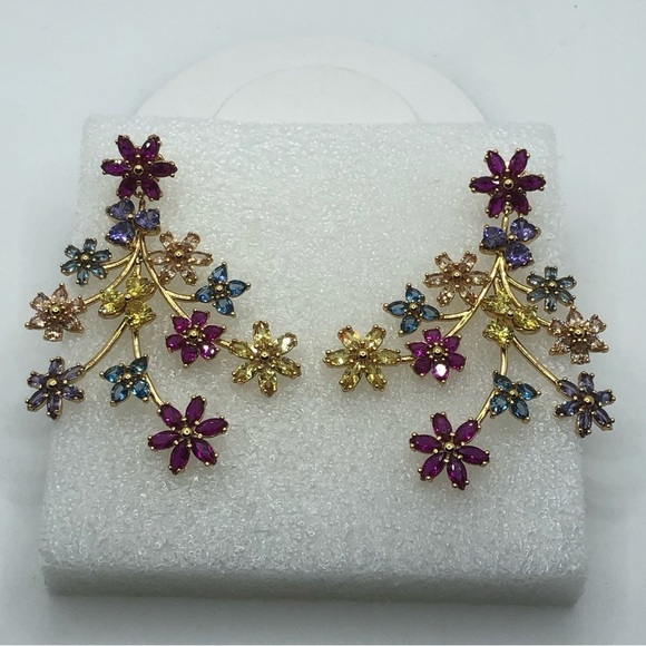 Kate Spade New York First Bloom Floral Drop Earrings Gold Tone 2.8” L / 2.2” W - Picture 2 of 8
